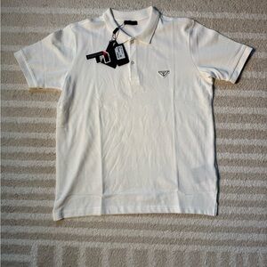 Prada Classic White Polo Shirt